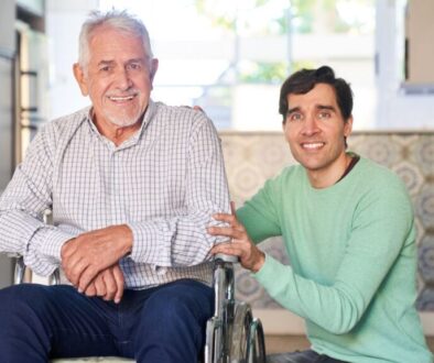 Men and Father Discussing Homecare